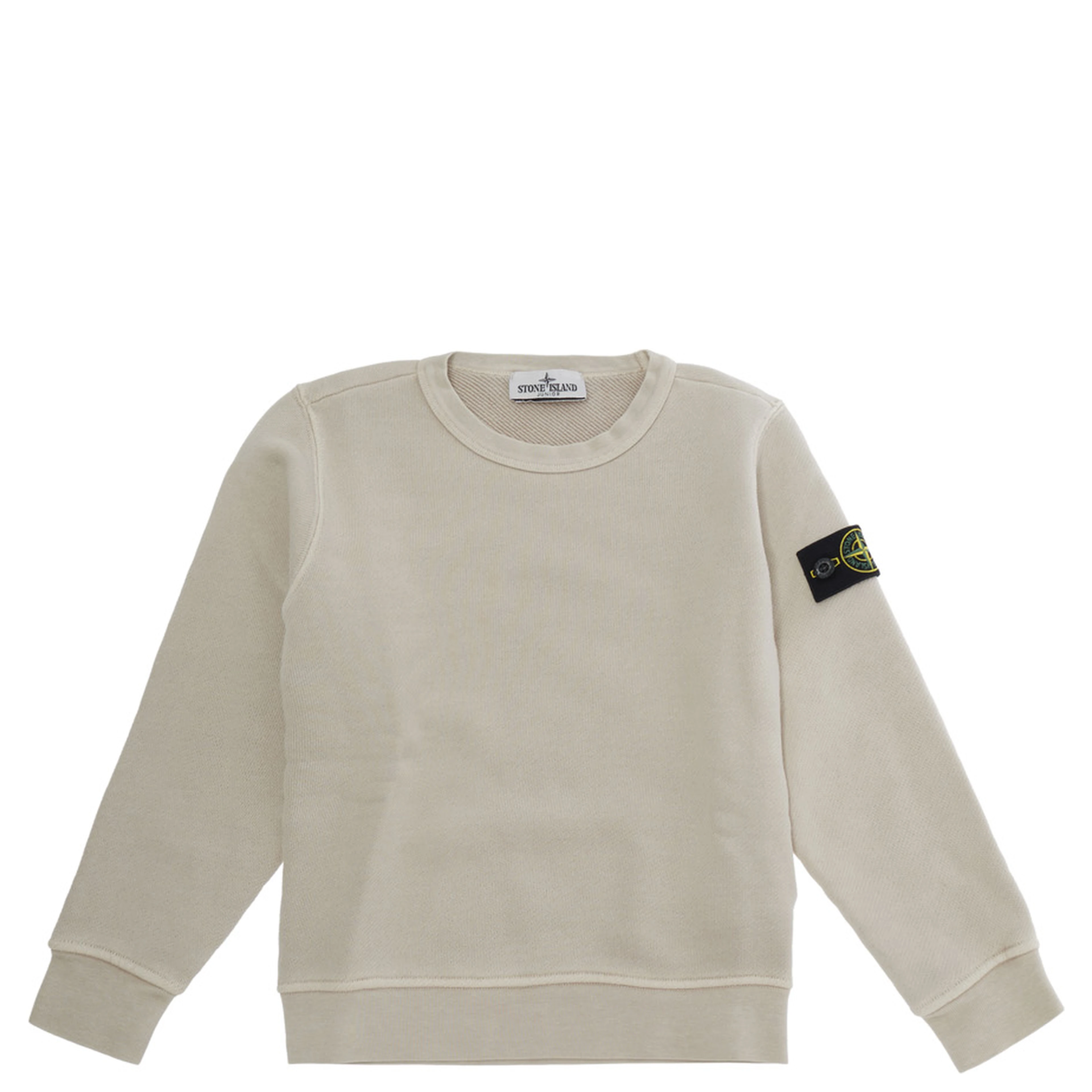 beige Hoodie with logo patch on the sleeve in cotton for Boy