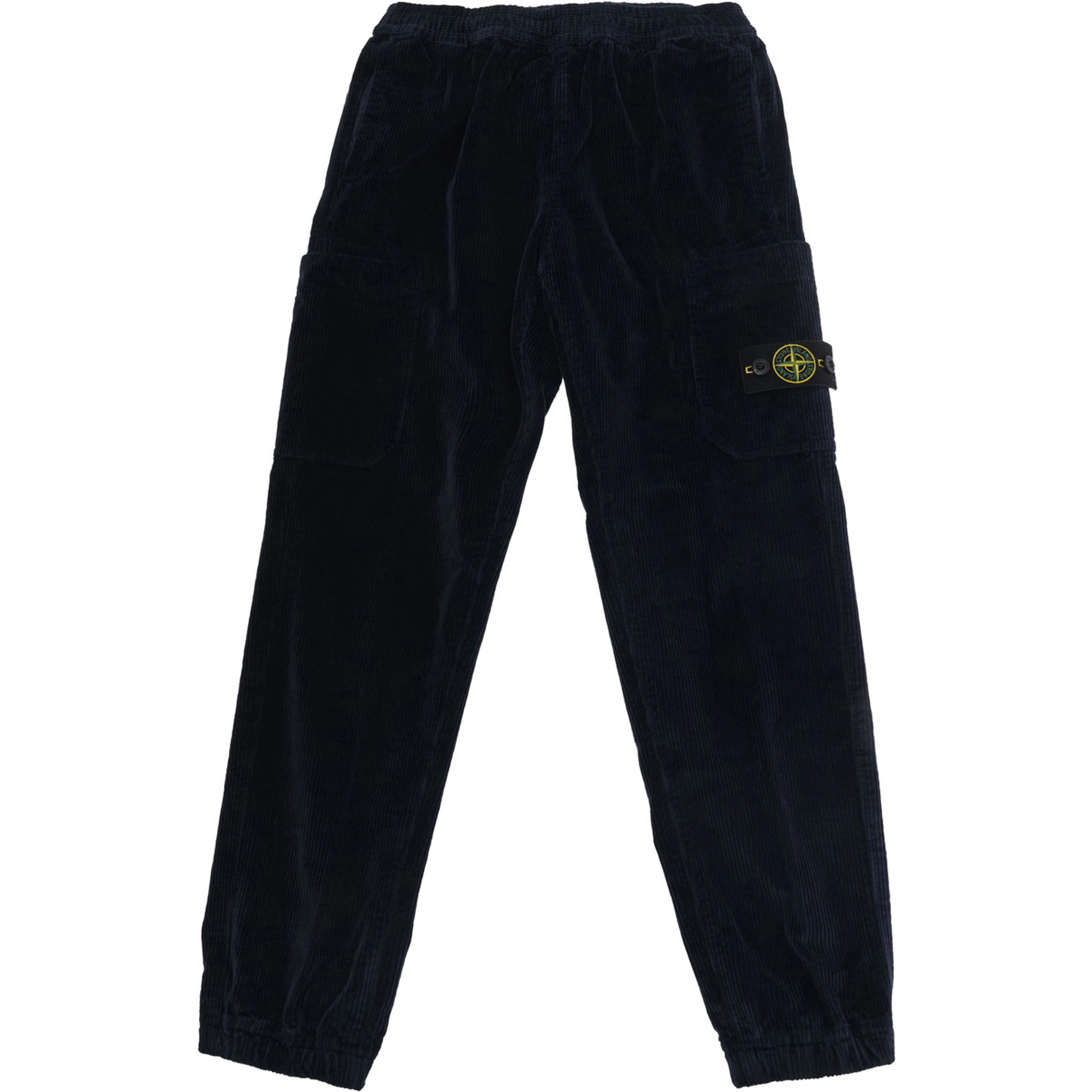 Blue Pants with elasticated waist and logo patch on the front in cotton boy