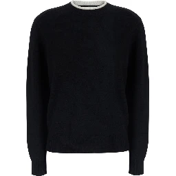 OTIS Black Sweater with Contrasting Collar in Cashmere for Women