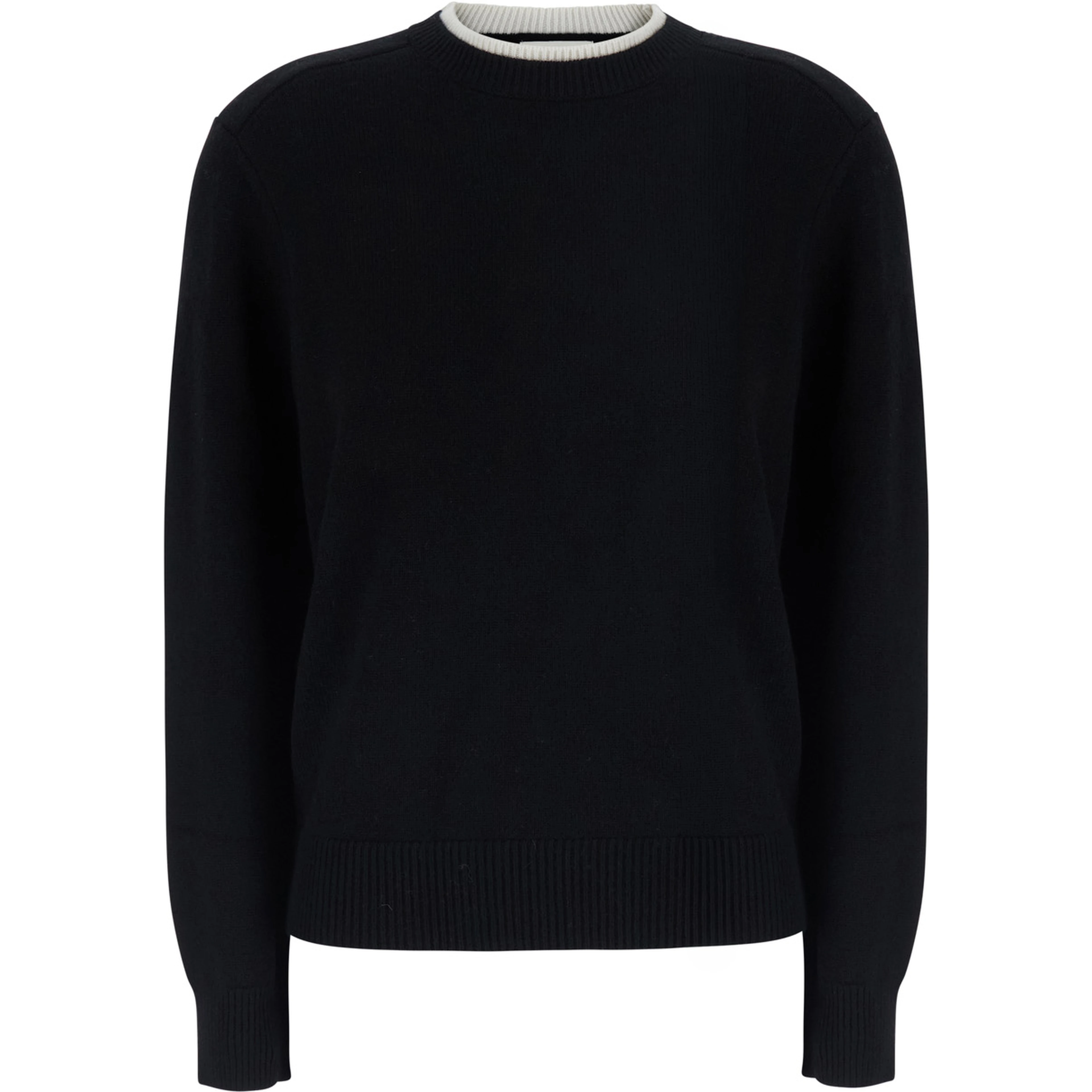 OTIS Black Sweater with Contrasting Collar in Cashmere for Women