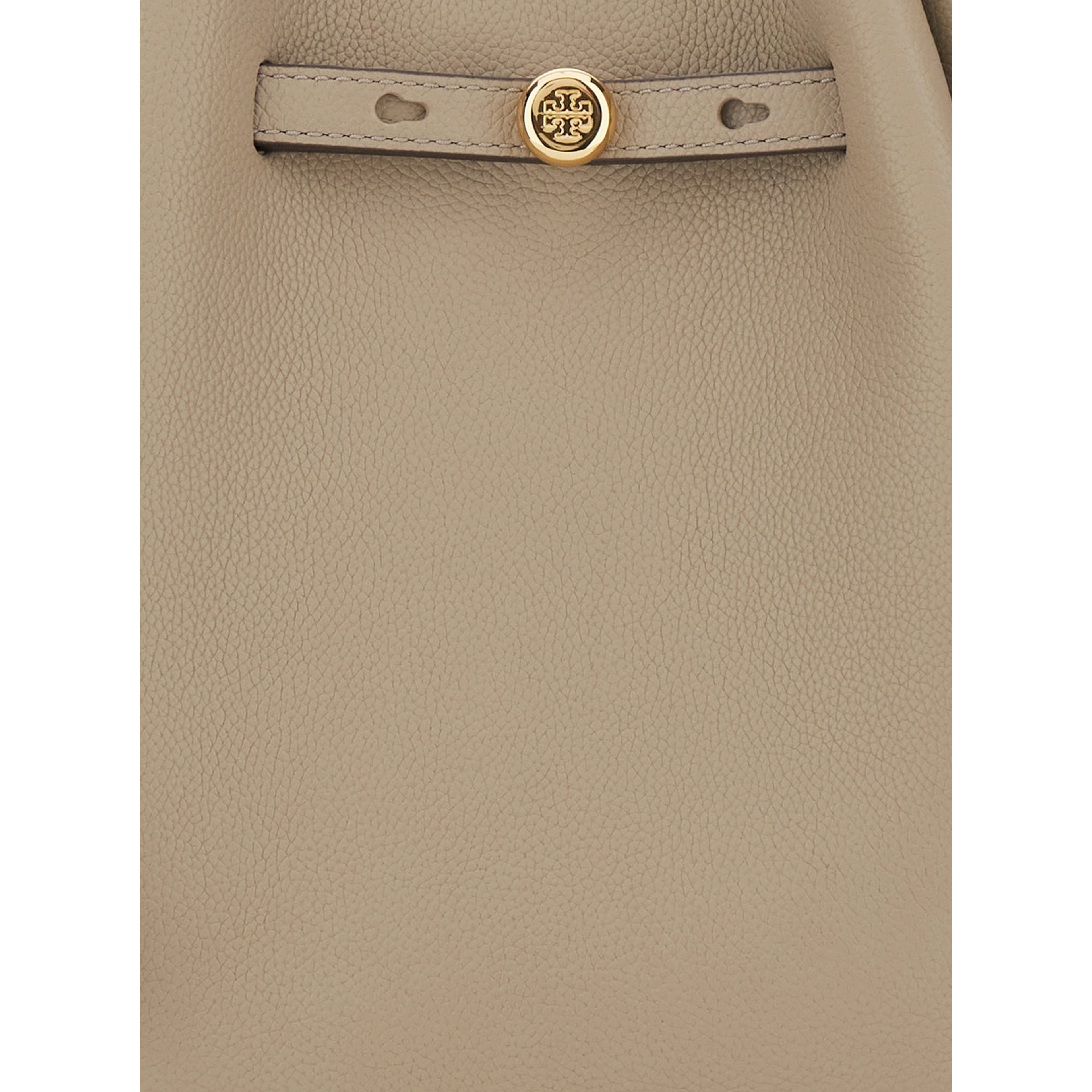 Romy Beige Handbag with Adjustable Strap and Drawstring Closure in Leather for Women