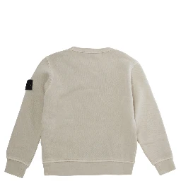 beige Hoodie with logo patch on the sleeve in cotton for Boy