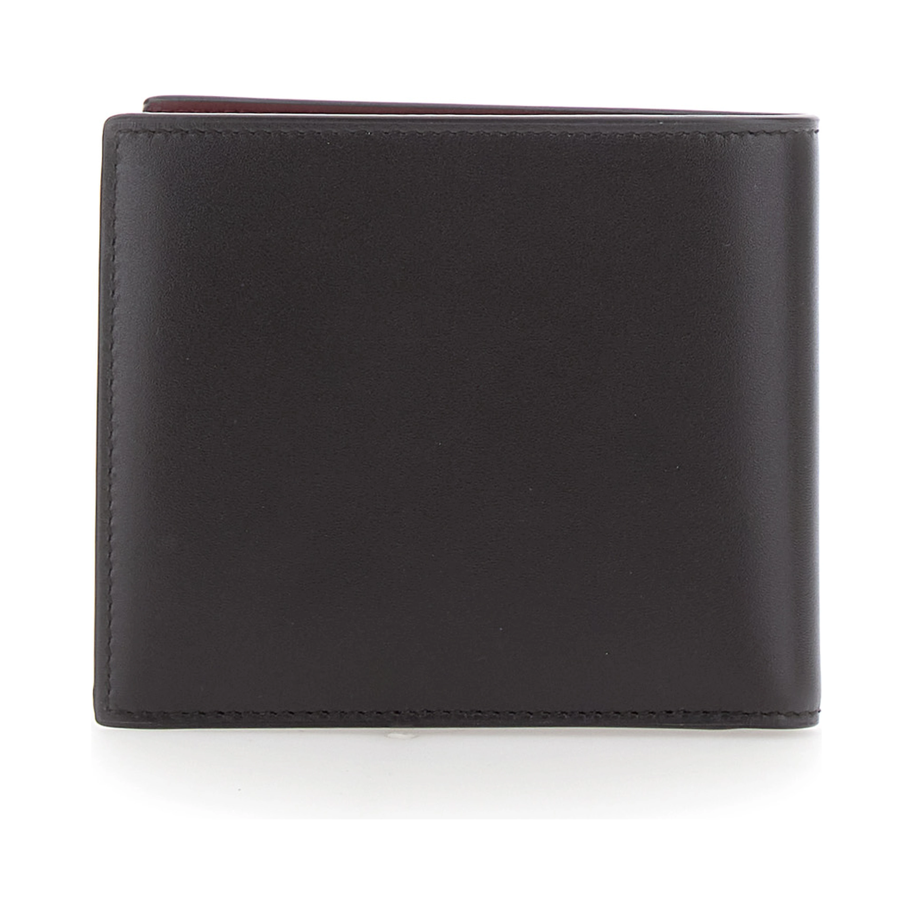 Brown Bi-Fold Wallet with Logo Lettering on the Front and Bicolor Design in leather for Men