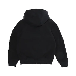 Short Parka with Hood and Pockets in Black Tech Fabric for Boy