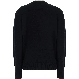OTIS Black Sweater with Contrasting Collar in Cashmere for Women