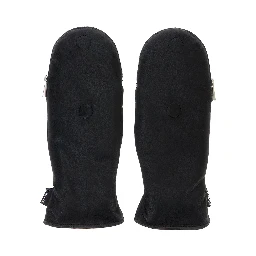 Black Gloves with Zip Closure and Eco-Fur Lining in Tech Fabric for Women