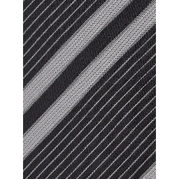 black and white Tie with all-over stripe motif in silk for Men