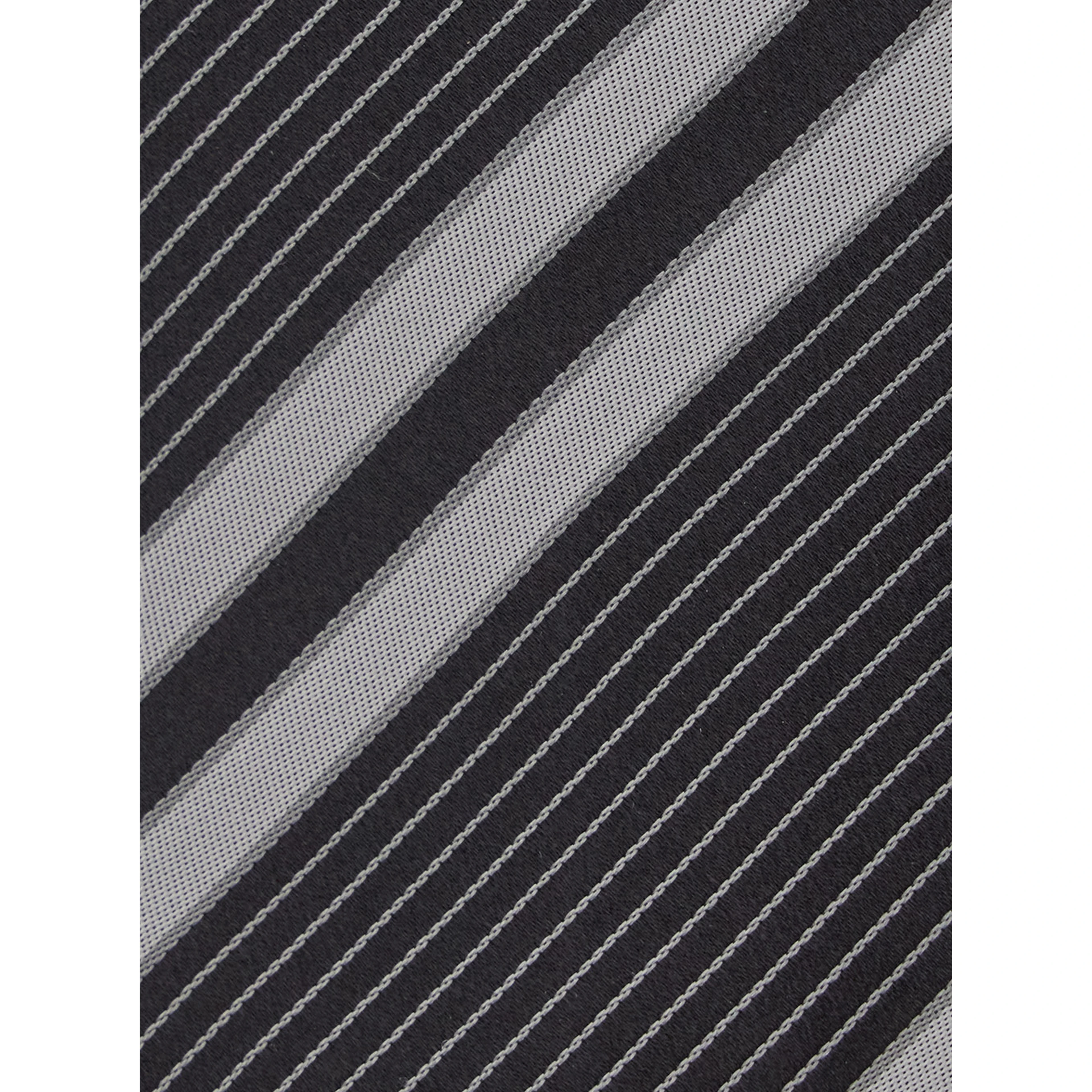 black and white Tie with all-over stripe motif in silk for Men