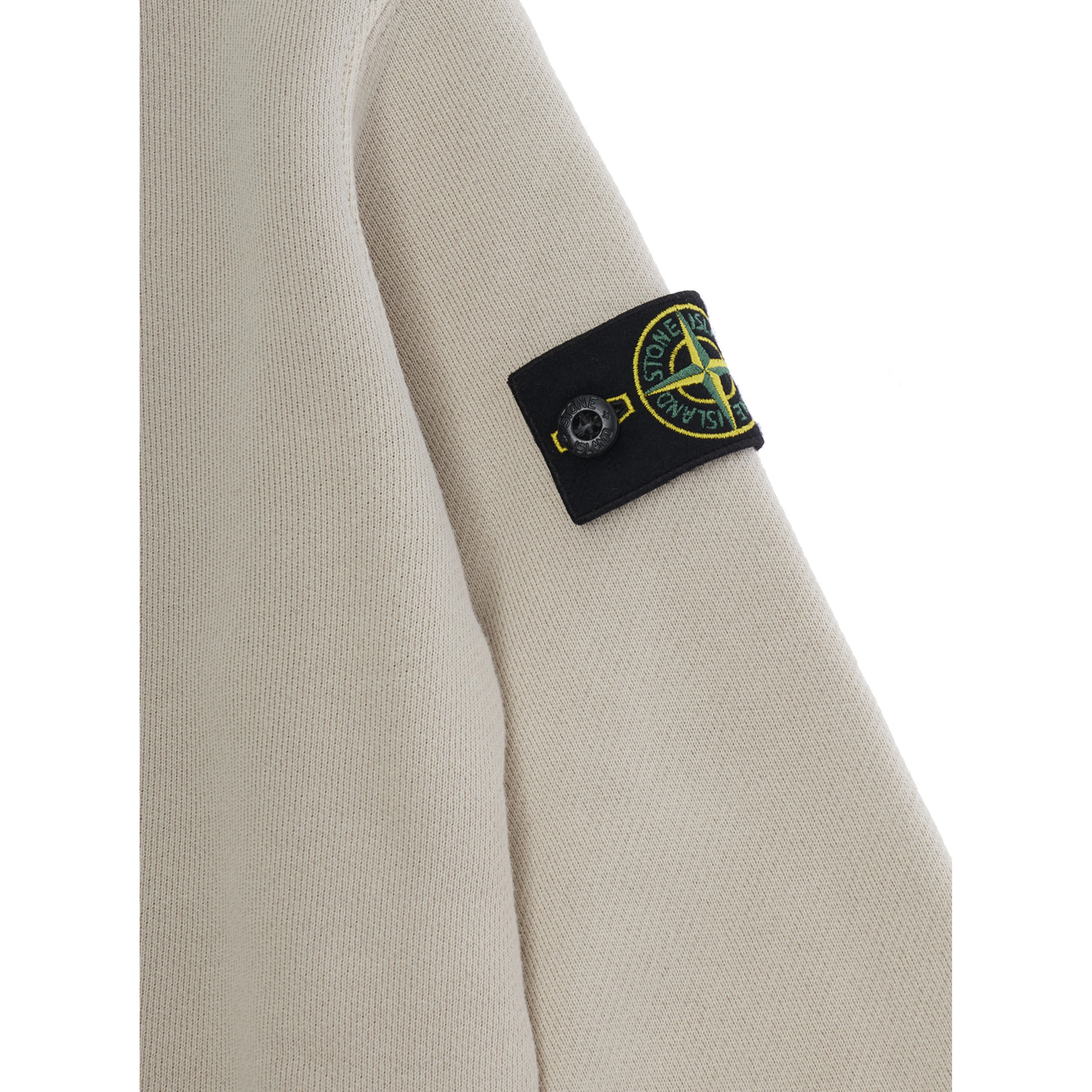 beige Hoodie with logo patch on the sleeve in cotton for Boy