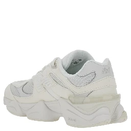 Gray Low-top Sneakers with Logo Patch on the Side and Perforated Design in Fabric Boy