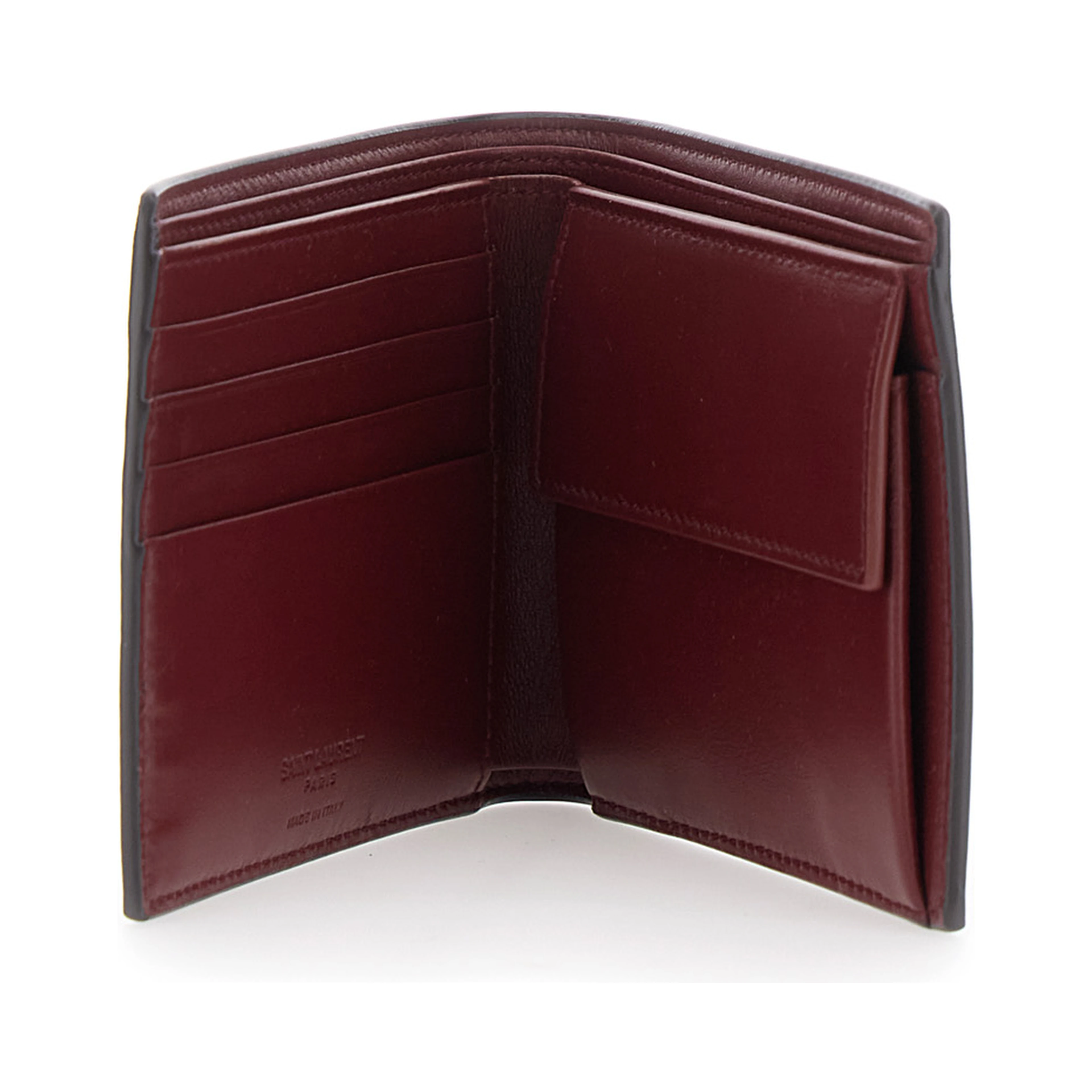Brown Bi-Fold Wallet with Logo Lettering on the Front and Bicolor Design in leather for Men