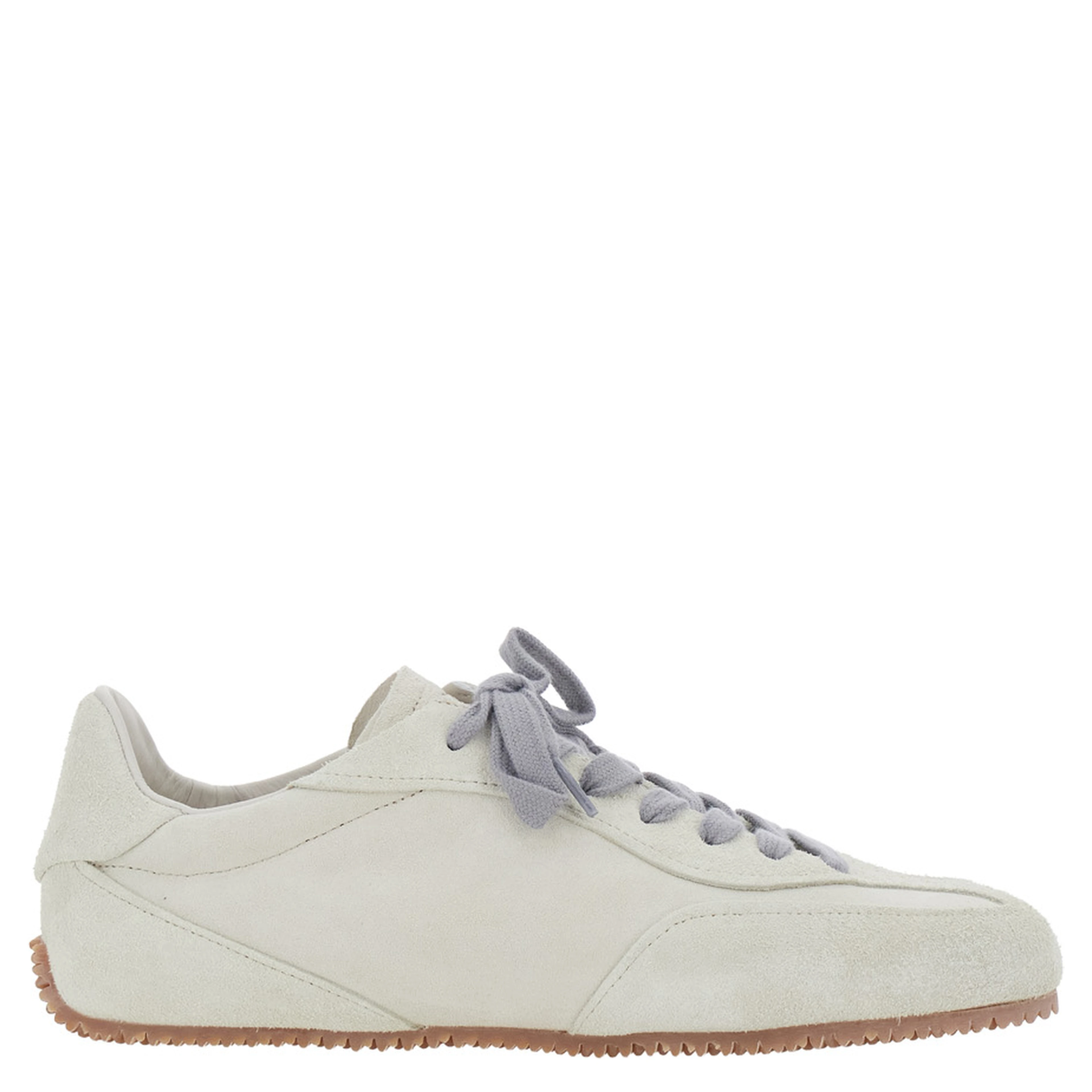 Daze White Low Top Sneakers with Contrasting Laces and Logo Patch on the Tongue in Leather for Men