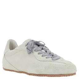 Daze White Low Top Sneakers with Contrasting Laces and Logo Patch on the Tongue in Leather for Men