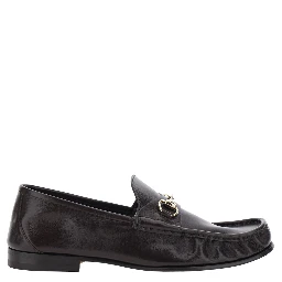 Lugano Brown Loafers with Horsebit Plaque on the Front and Low Heel in Leather for Men