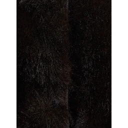 brown fur coat with high collar and reversible design in Faux fur for women