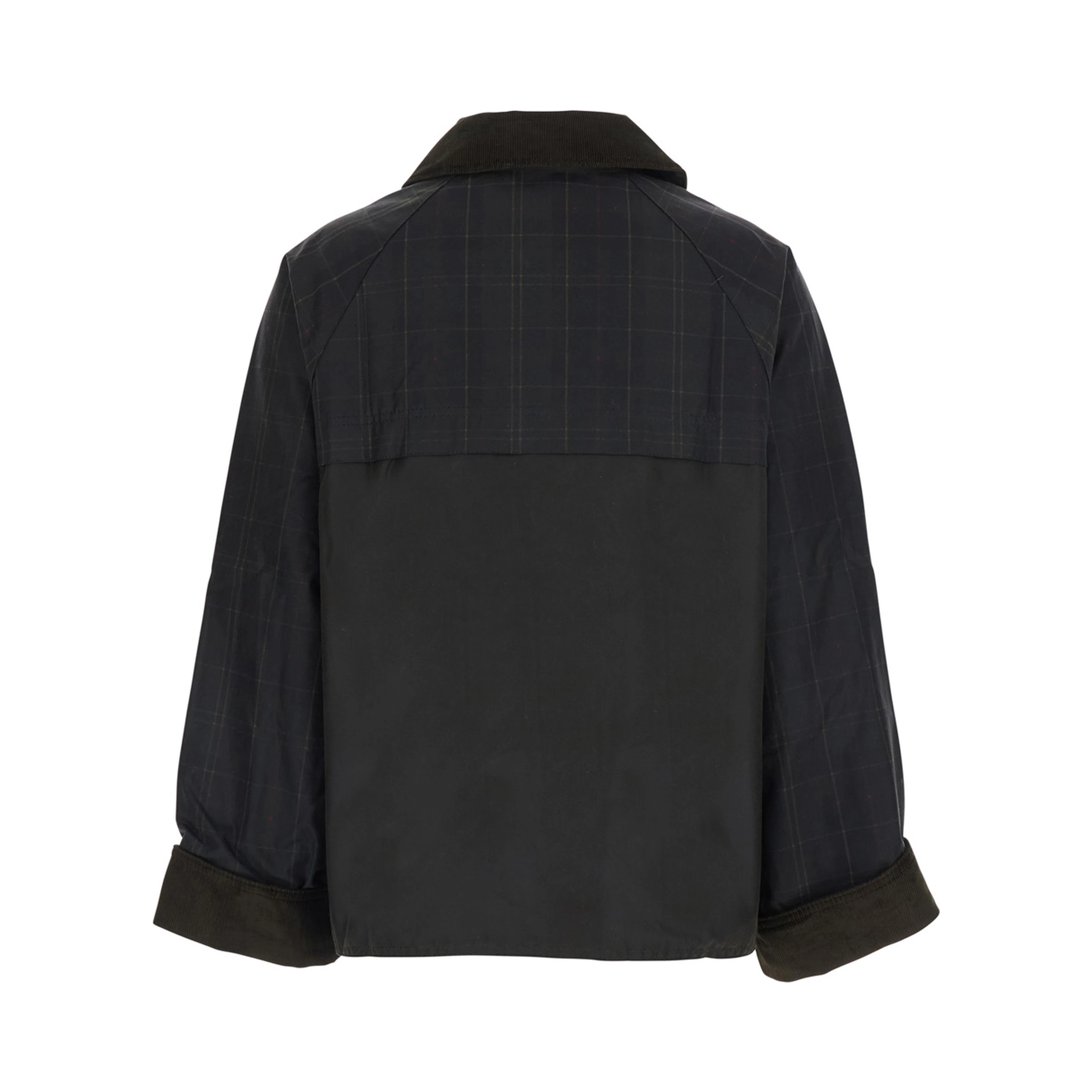 Cottingham Green Jacket with collar and logo lettering on the front in cotton for women