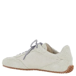 Daze White Low Top Sneakers with Contrasting Laces and Logo Patch on the Tongue in Leather for Men