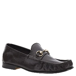 Lugano Brown Loafers with Horsebit Plaque on the Front and Low Heel in Leather for Men