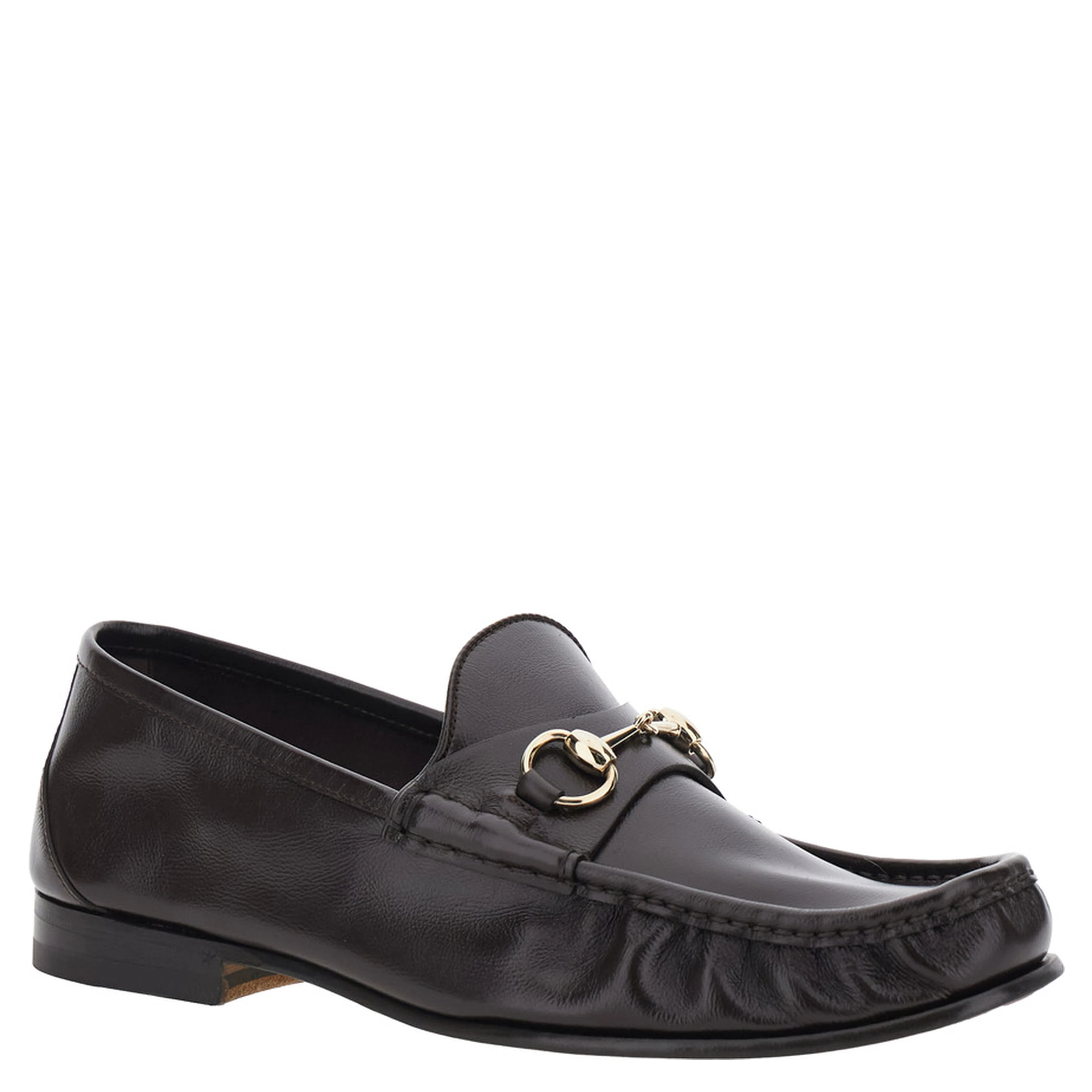 Lugano Brown Loafers with Horsebit Plaque on the Front and Low Heel in Leather for Men