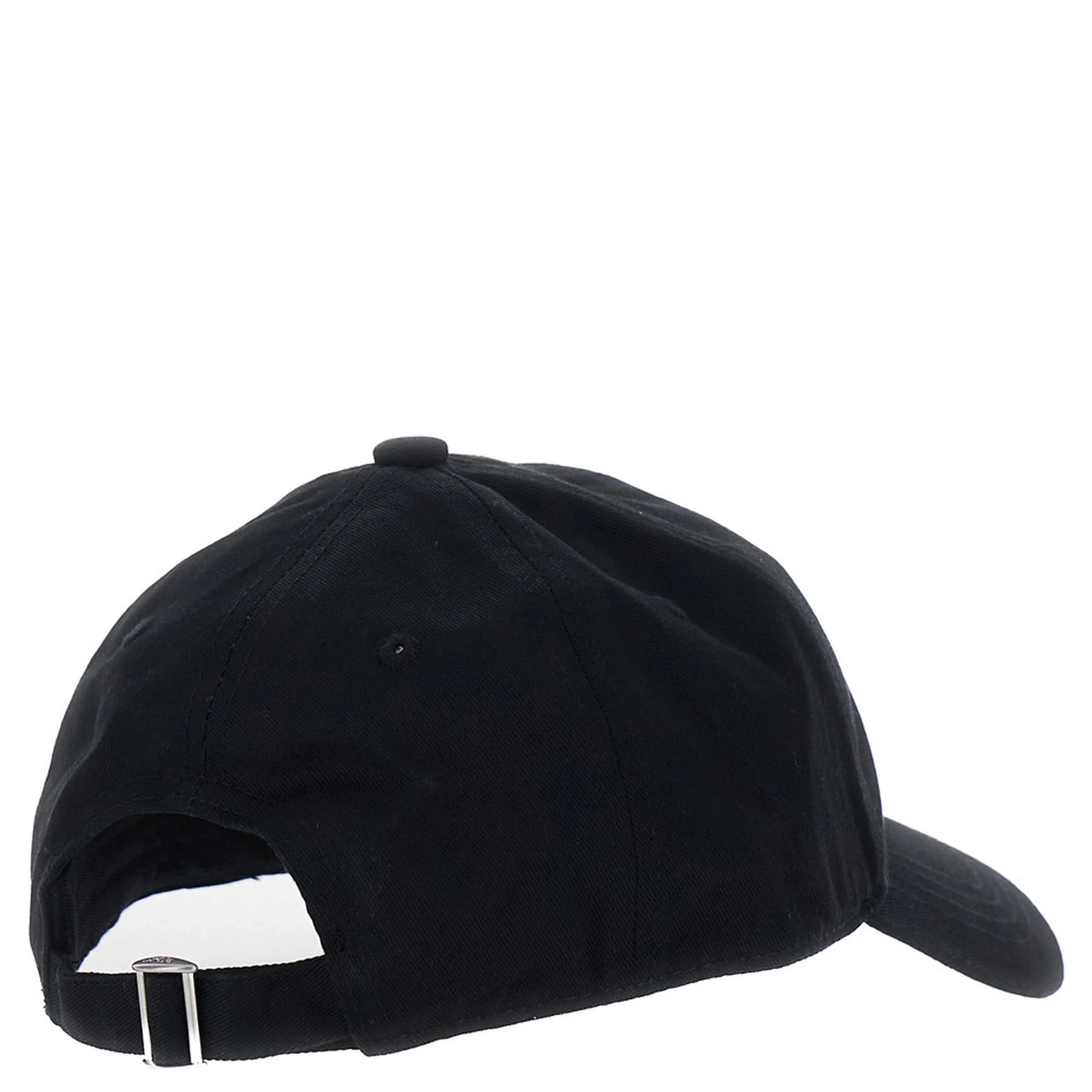 Black Baseball Cap with slogan print on the front in cotton for men