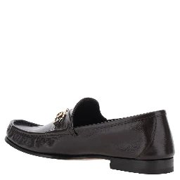 Lugano Brown Loafers with Horsebit Plaque on the Front and Low Heel in Leather for Men
