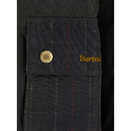 Cottingham Green Jacket with collar and logo lettering on the front in cotton for women