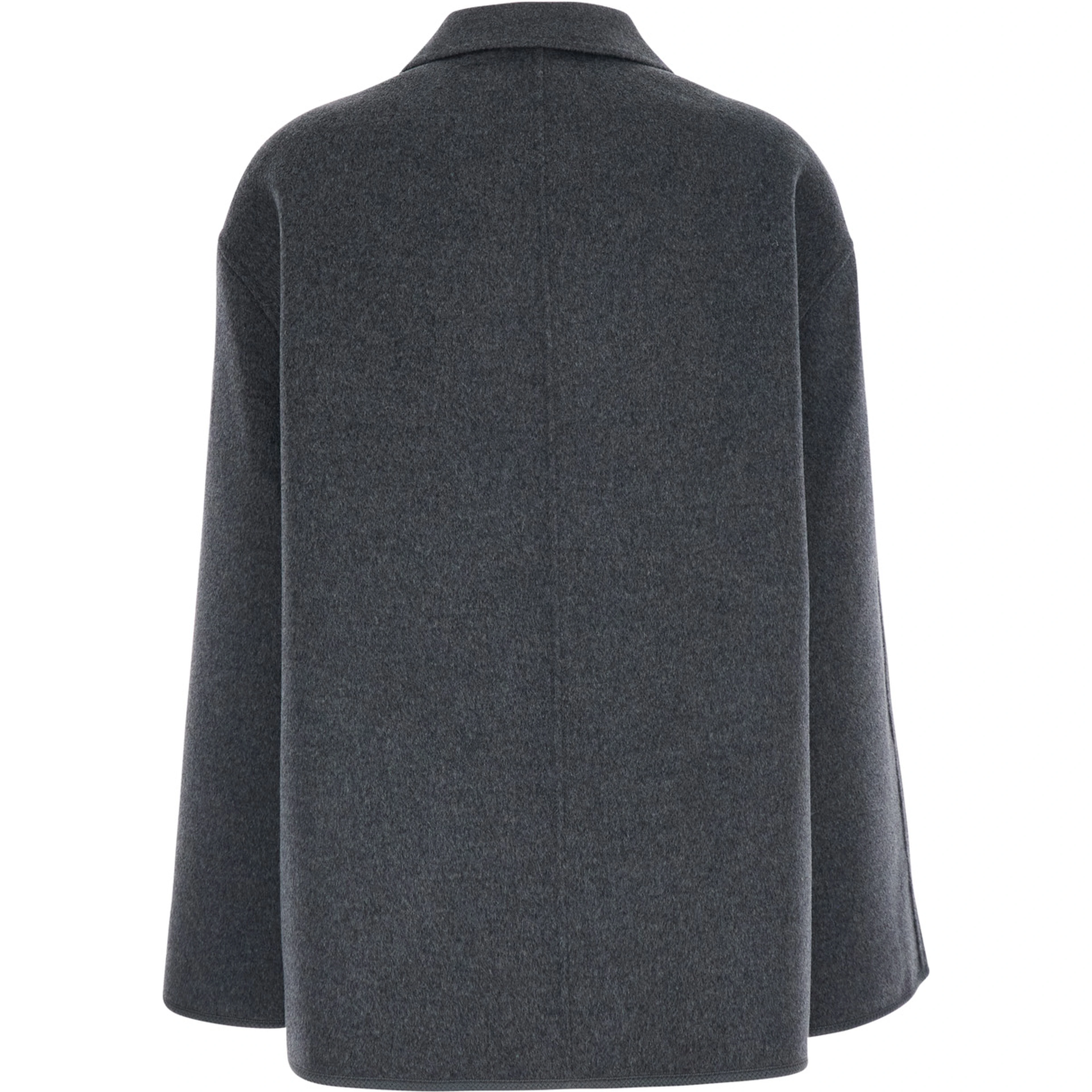 Gray Jacket with classic collar and button closure on the front in wool and cashmere for women