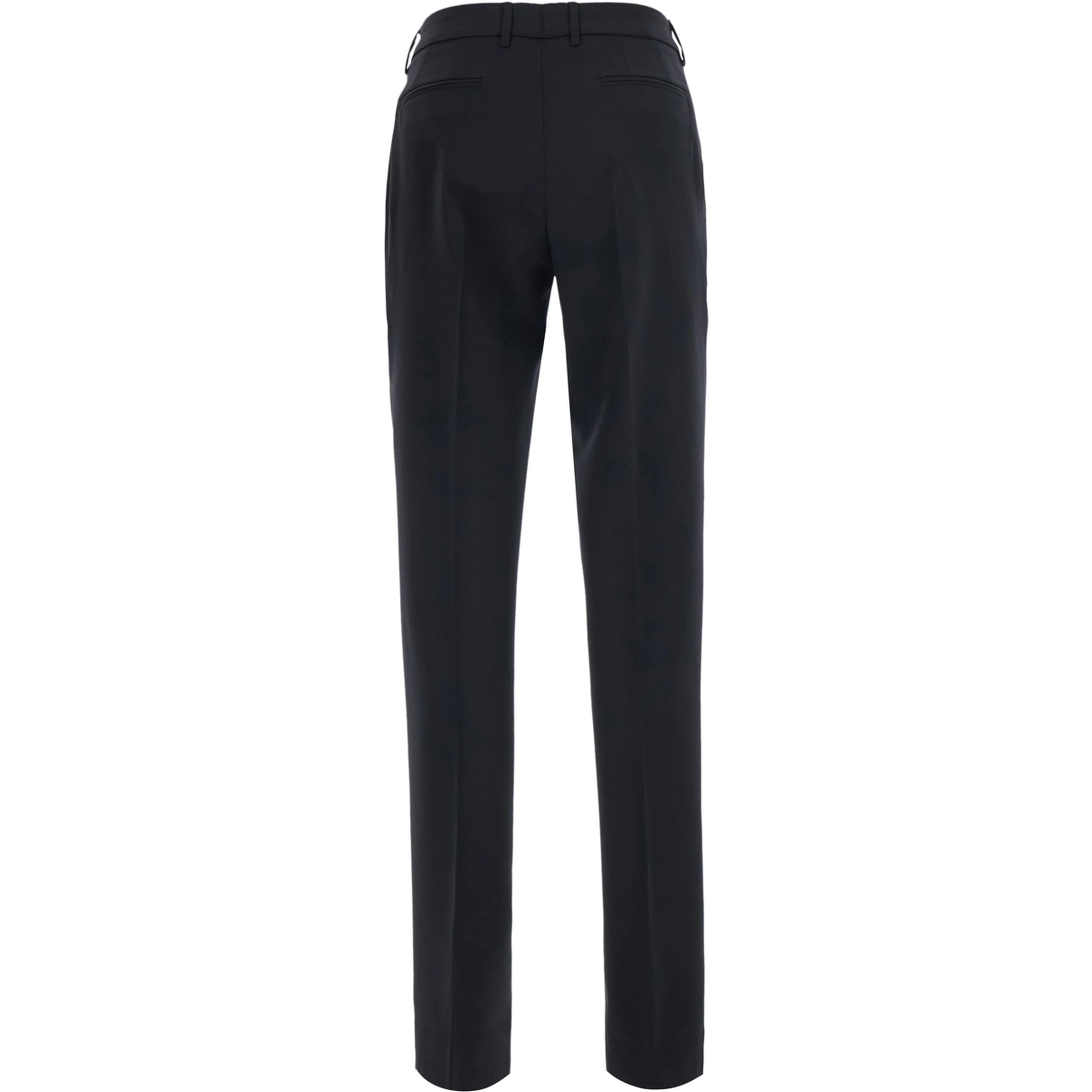 London Black Pants with hidden front closure in blend wool for women