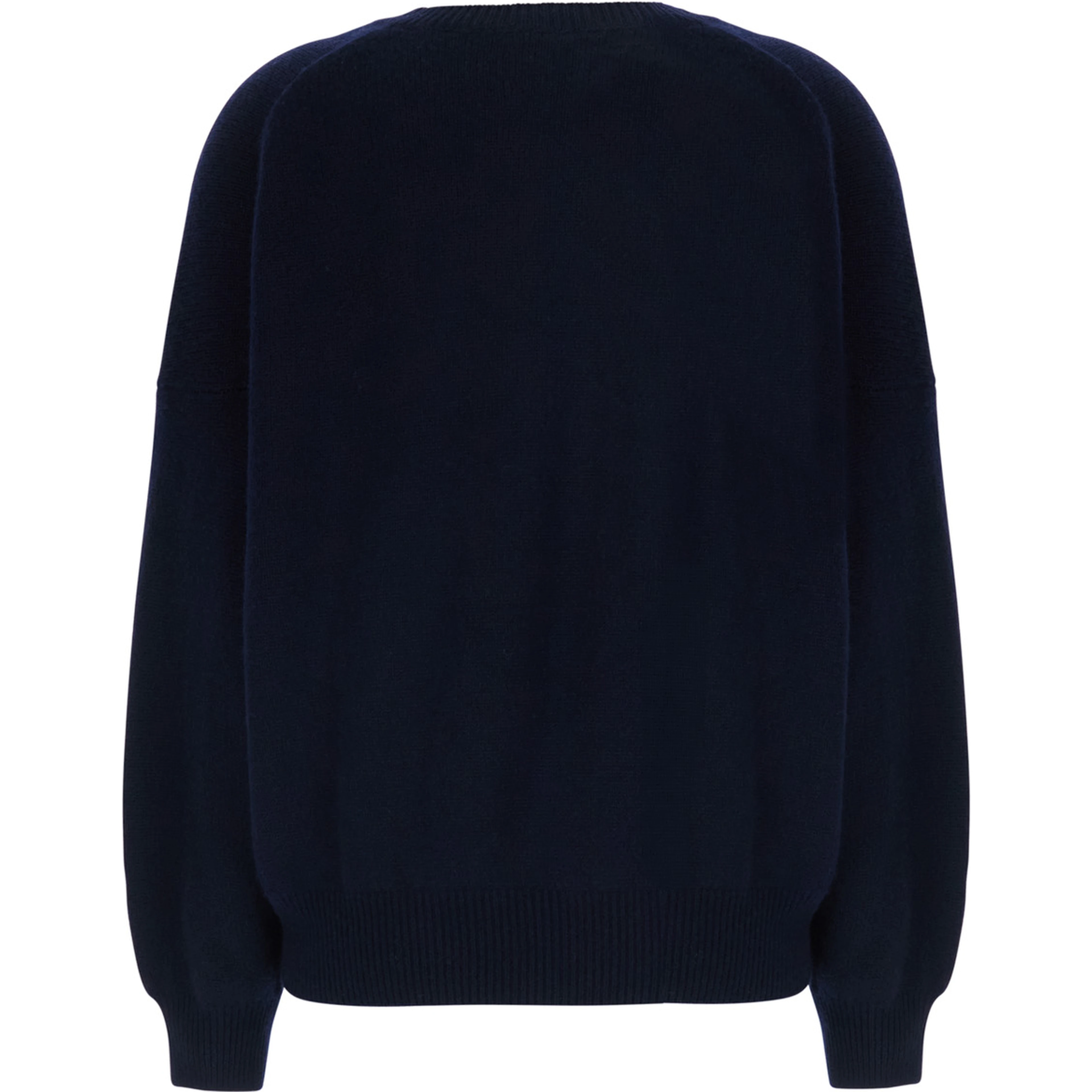 Veira Blue Sweater with Dropped shoulders and ribbed finishes in cashmere for women