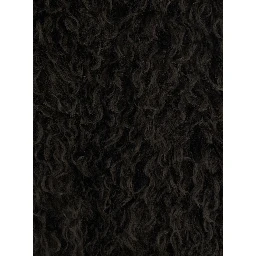 Brown Sleeveless crew-neck vest with hidden front closure in faux fur for women