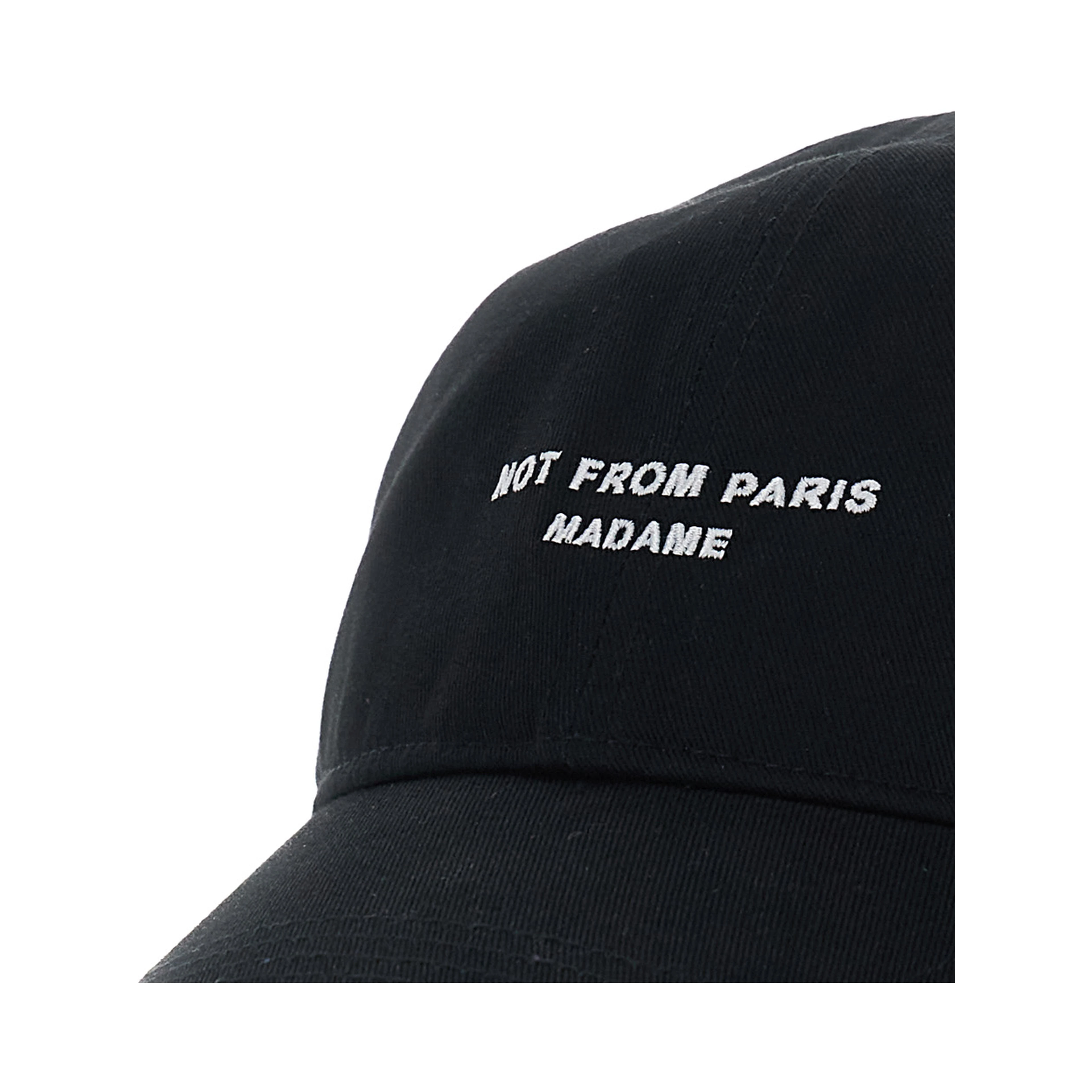 Black Baseball Cap with slogan print on the front in cotton for men