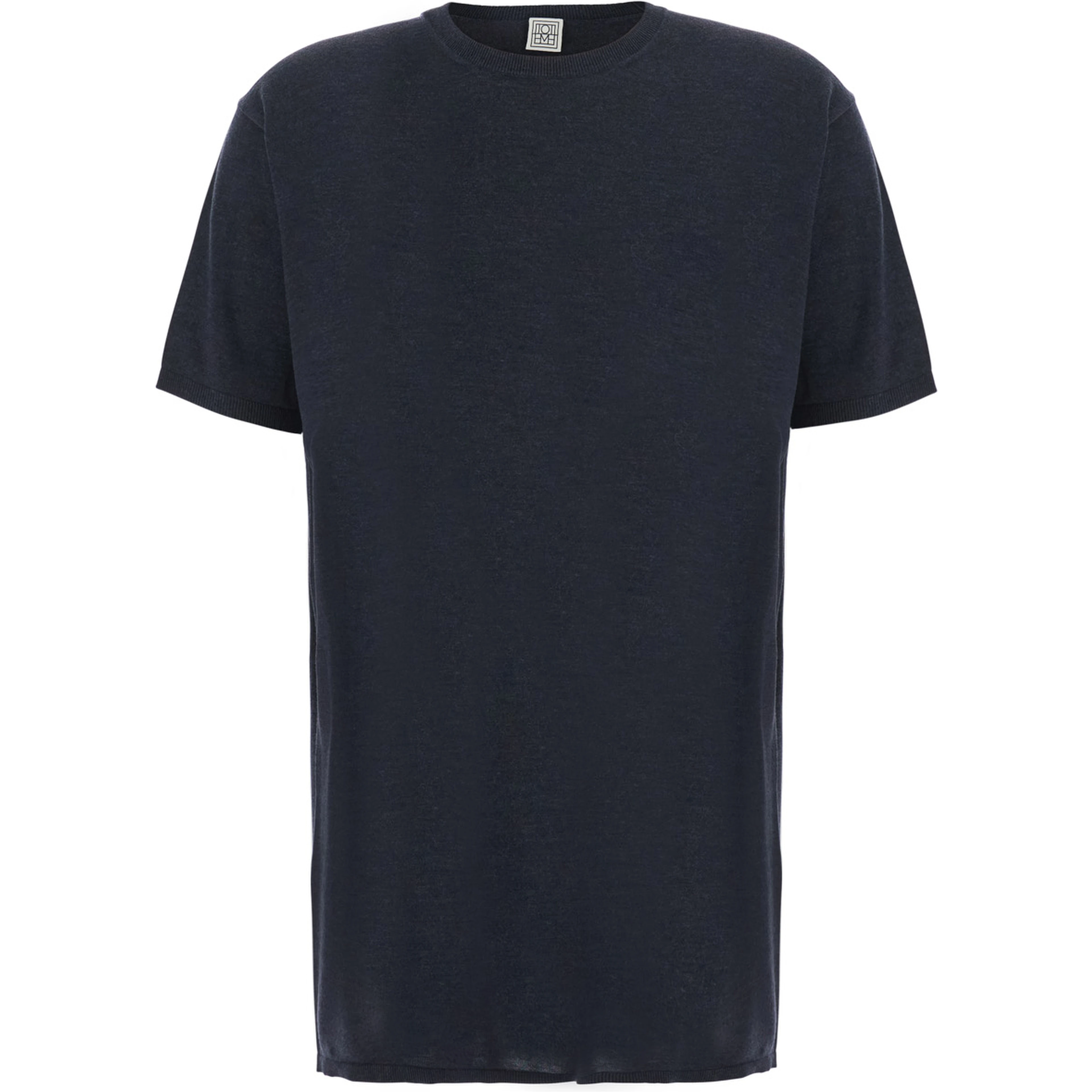 Gray long-sleeve round neck knit tee for women
