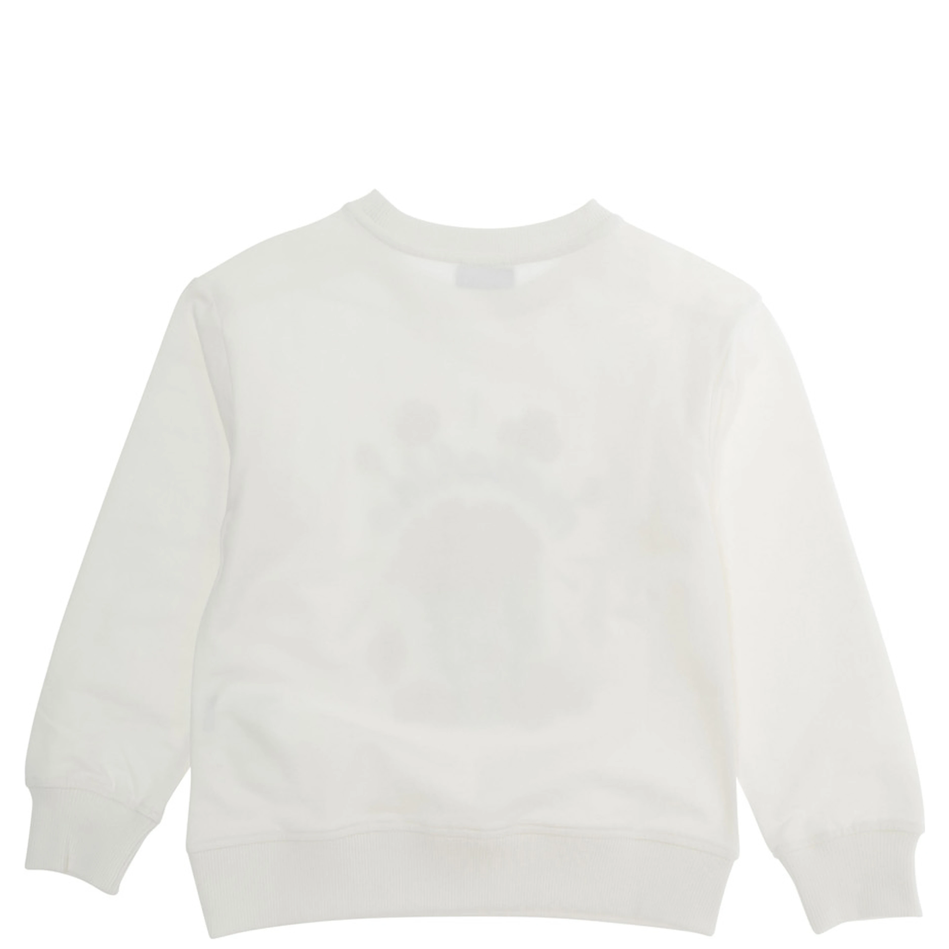 White Crewneck Sweatshirt with Maxi Print on the Front in Cotton Boy