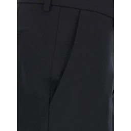 London Black Pants with hidden front closure in blend wool for women
