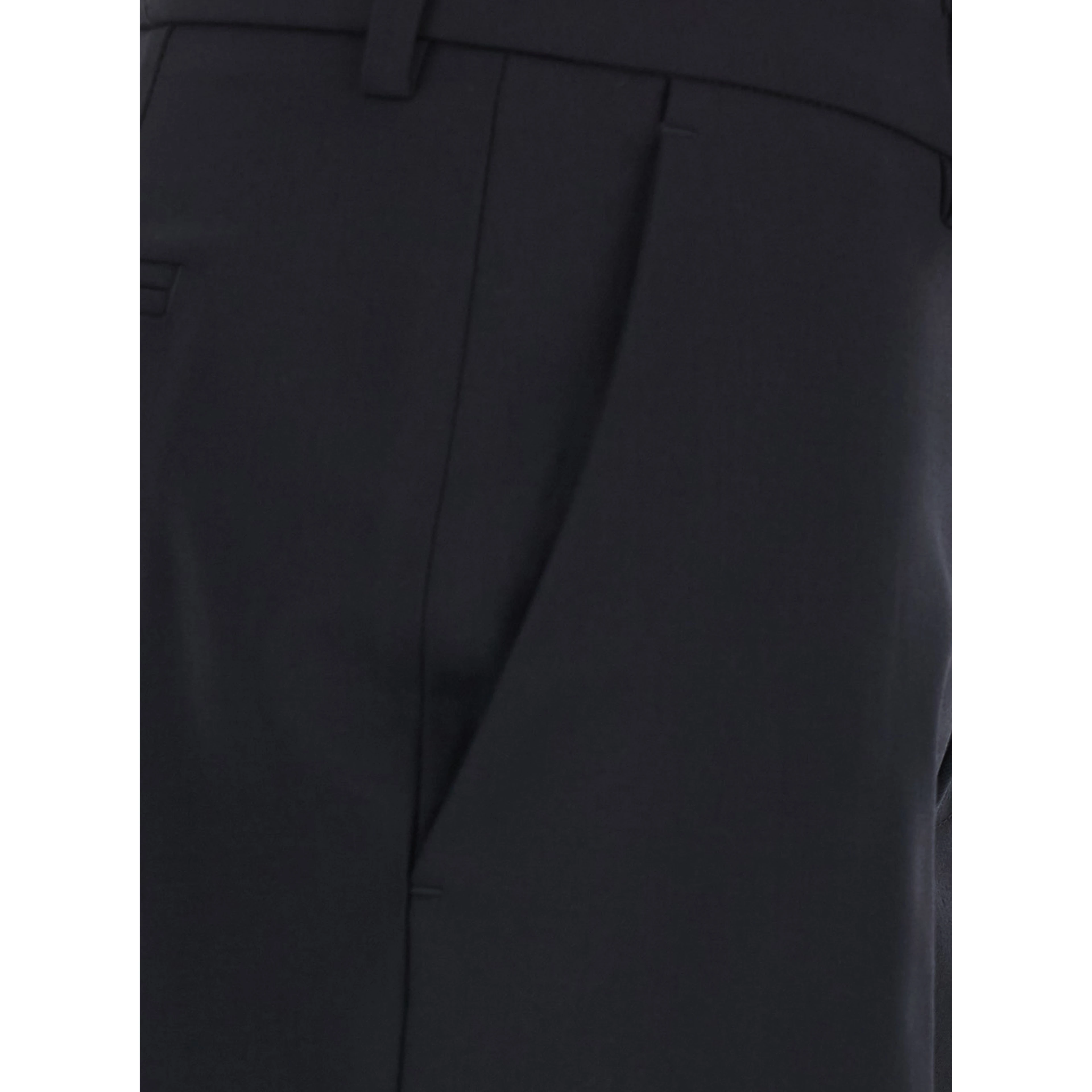London Black Pants with hidden front closure in blend wool for women