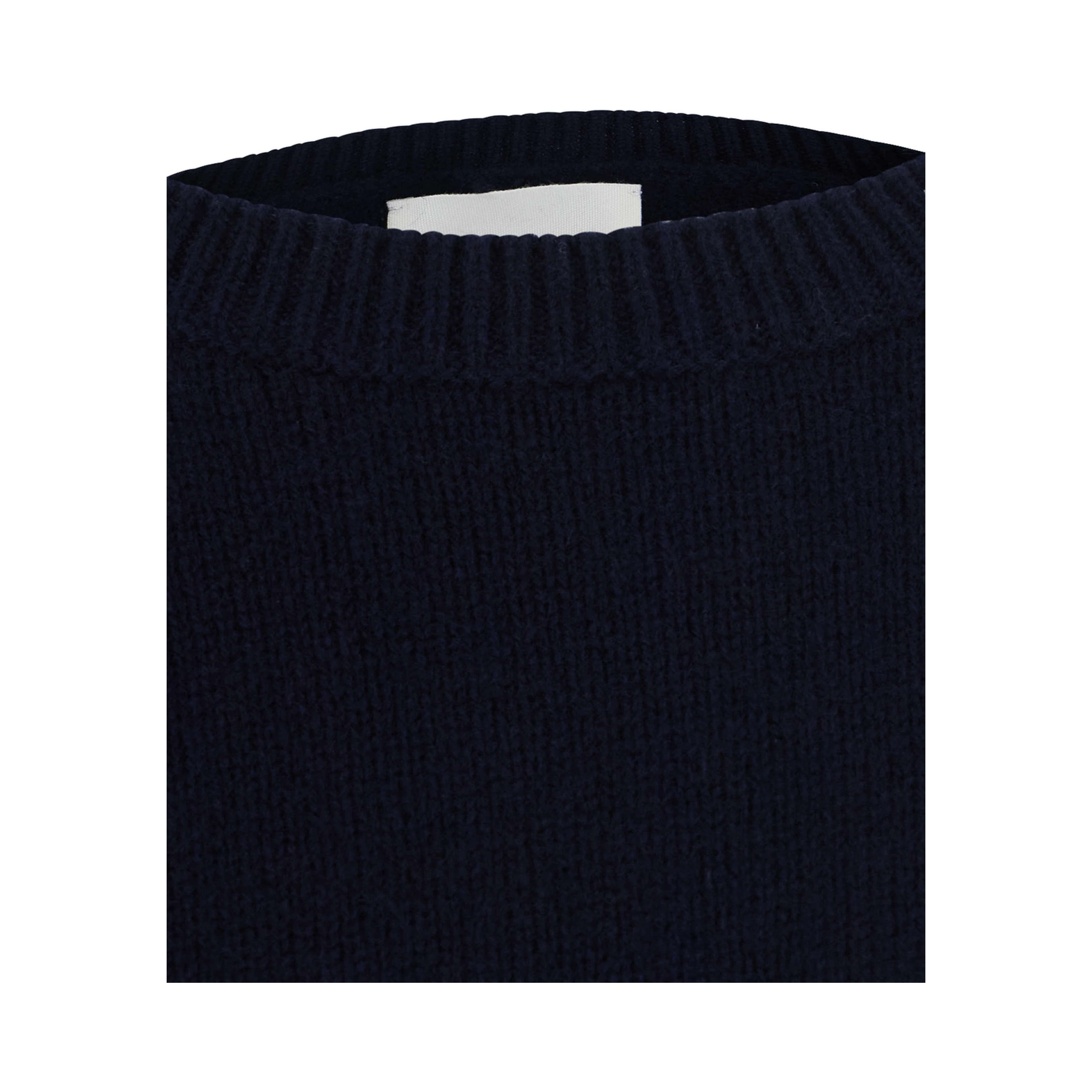 Veira Blue Sweater with Dropped shoulders and ribbed finishes in cashmere for women
