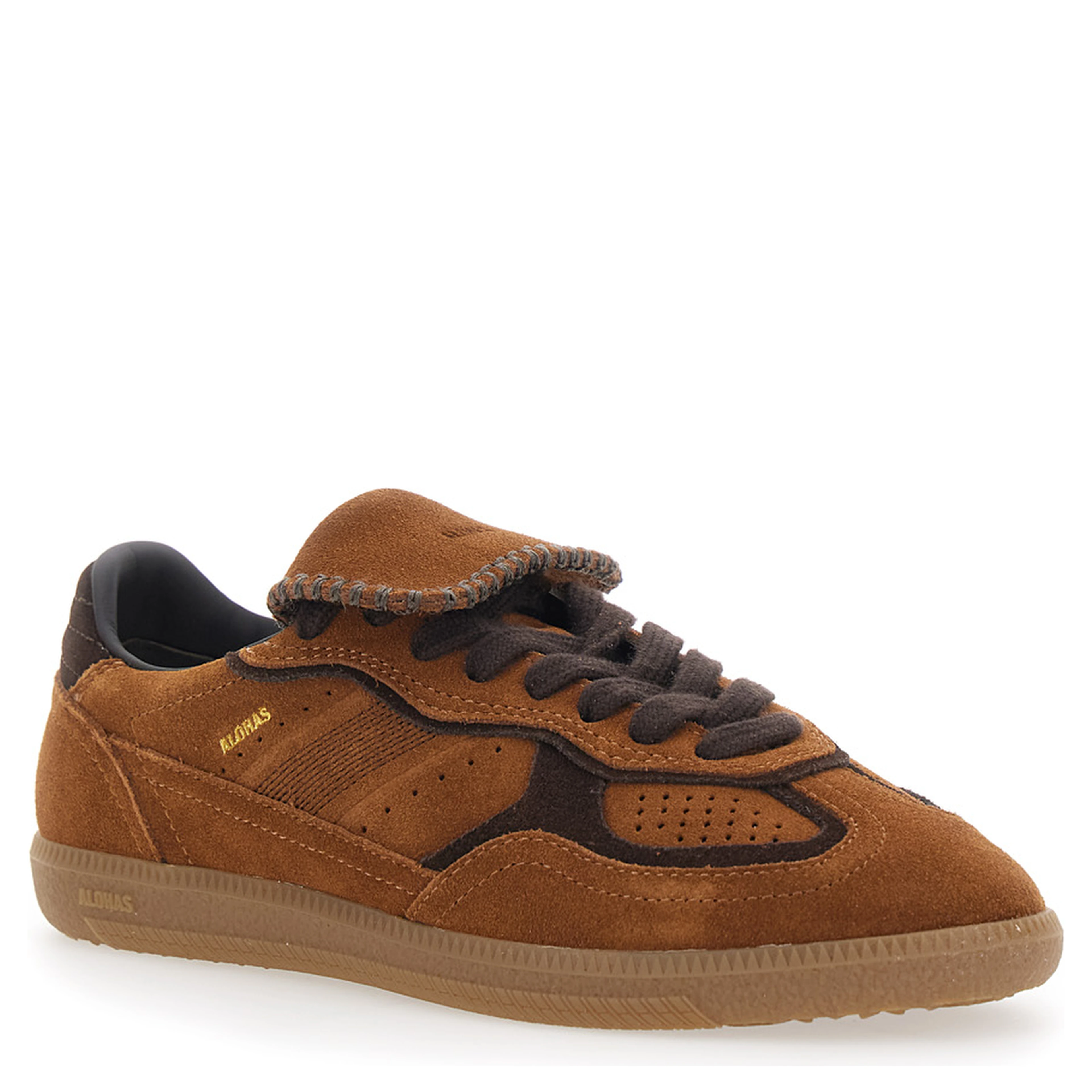 Brown Low Top Sneakers with logo lettering on the side in Suede for Women