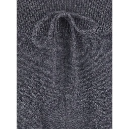 Sofi grey Trousers with elasticated waist and wide leg in cashmere for women
