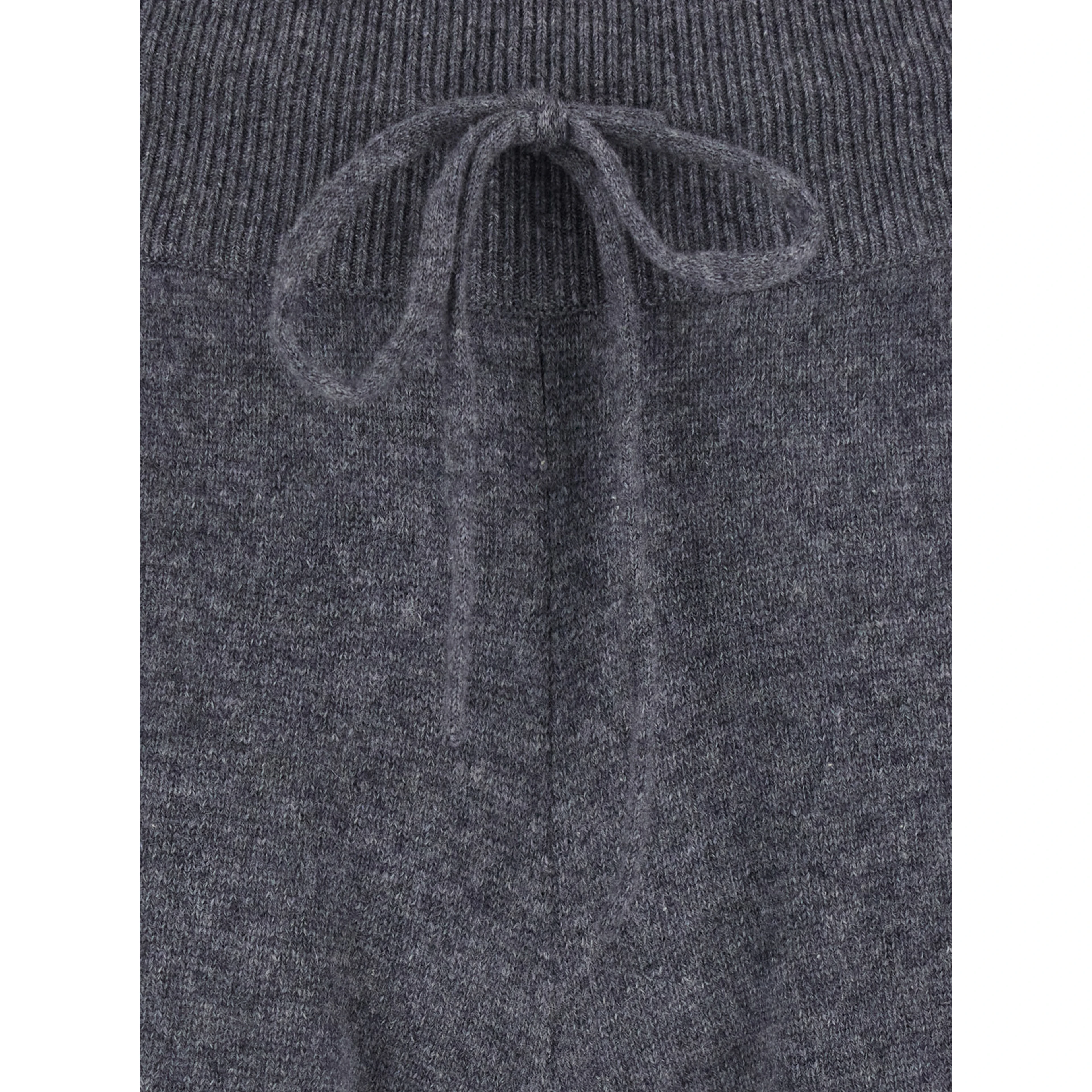 Sofi grey Trousers with elasticated waist and wide leg in cashmere for women