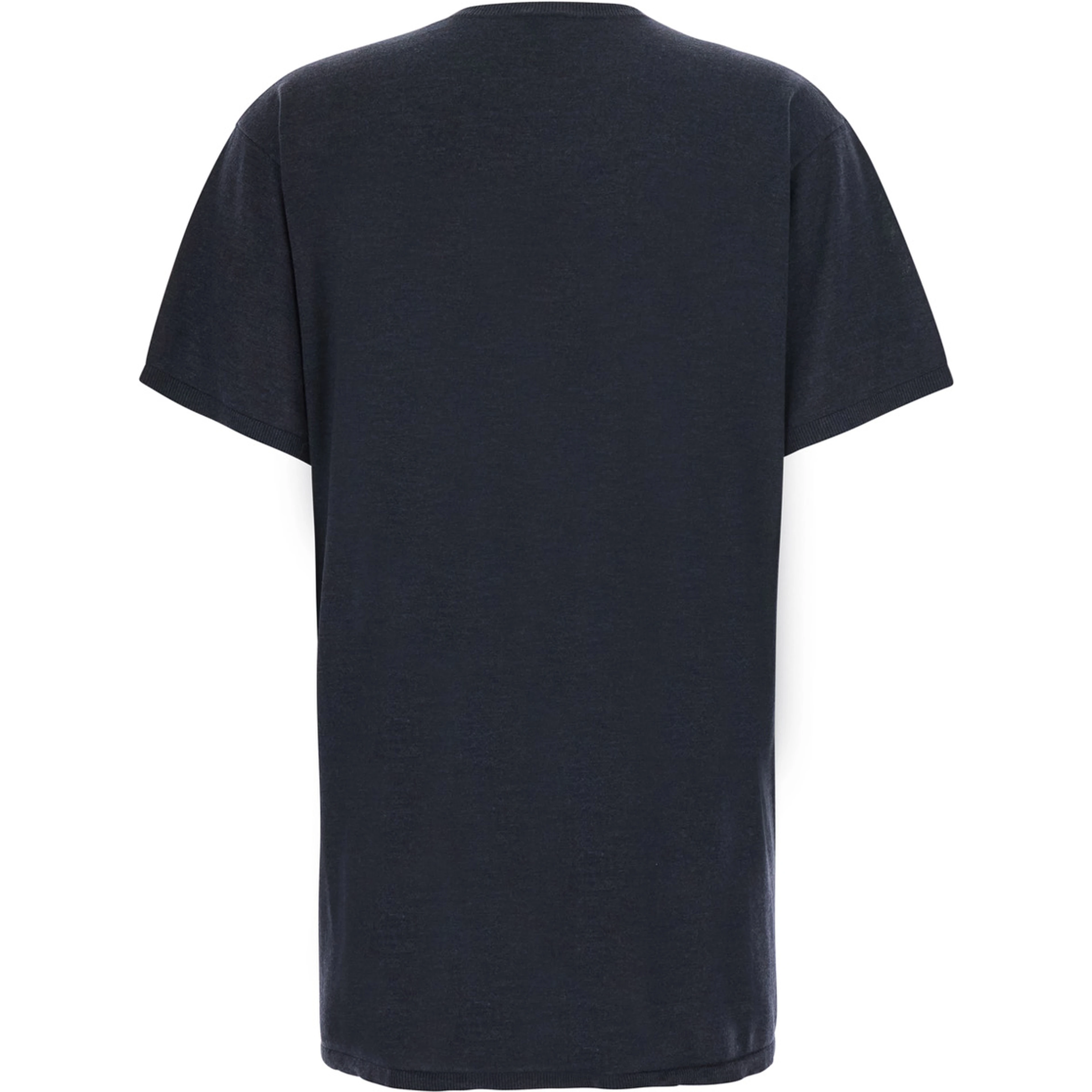 Gray long-sleeve round neck knit tee for women