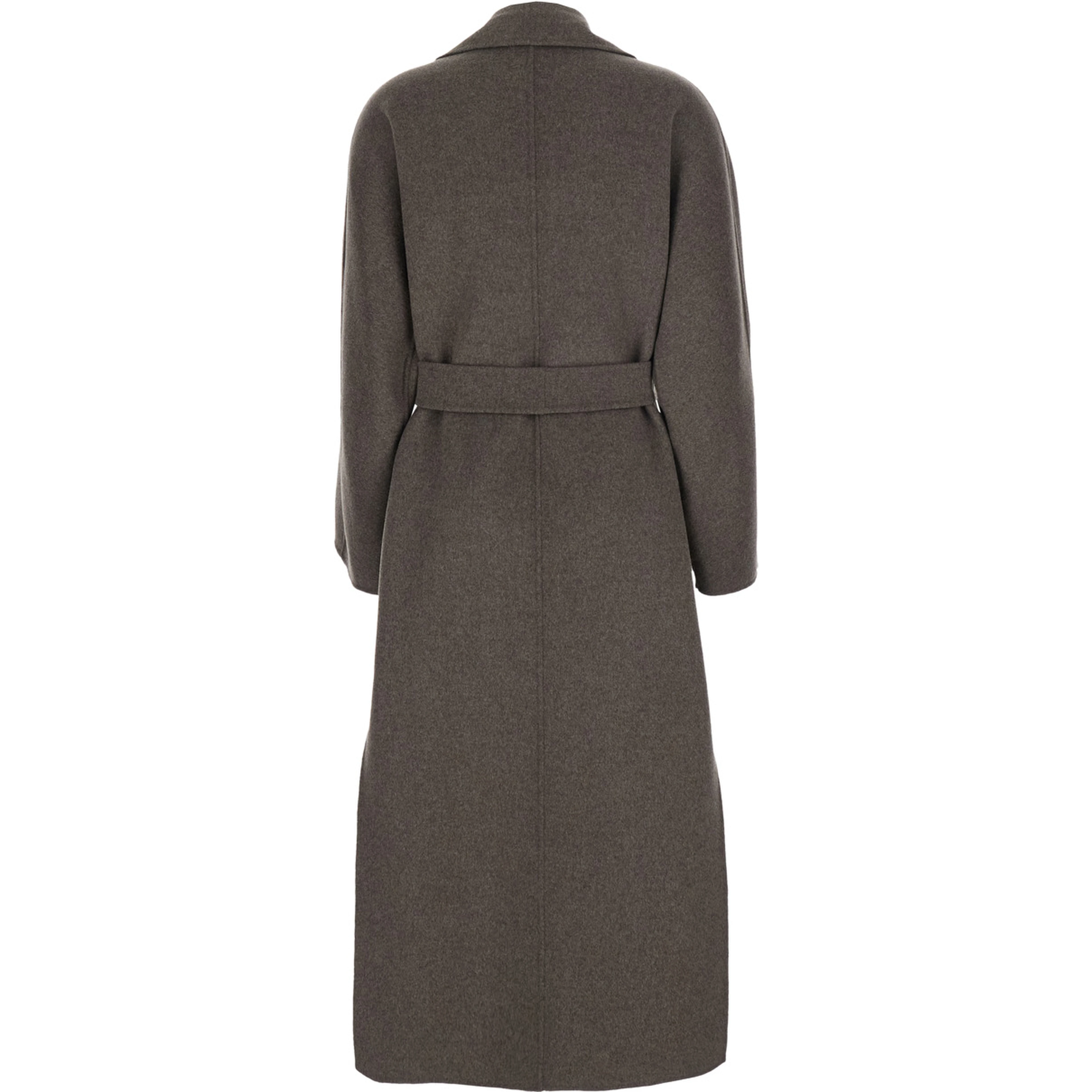 Peony Coat with Notched Revers and Long Sleeves in Tech Fabric Color Brown Women