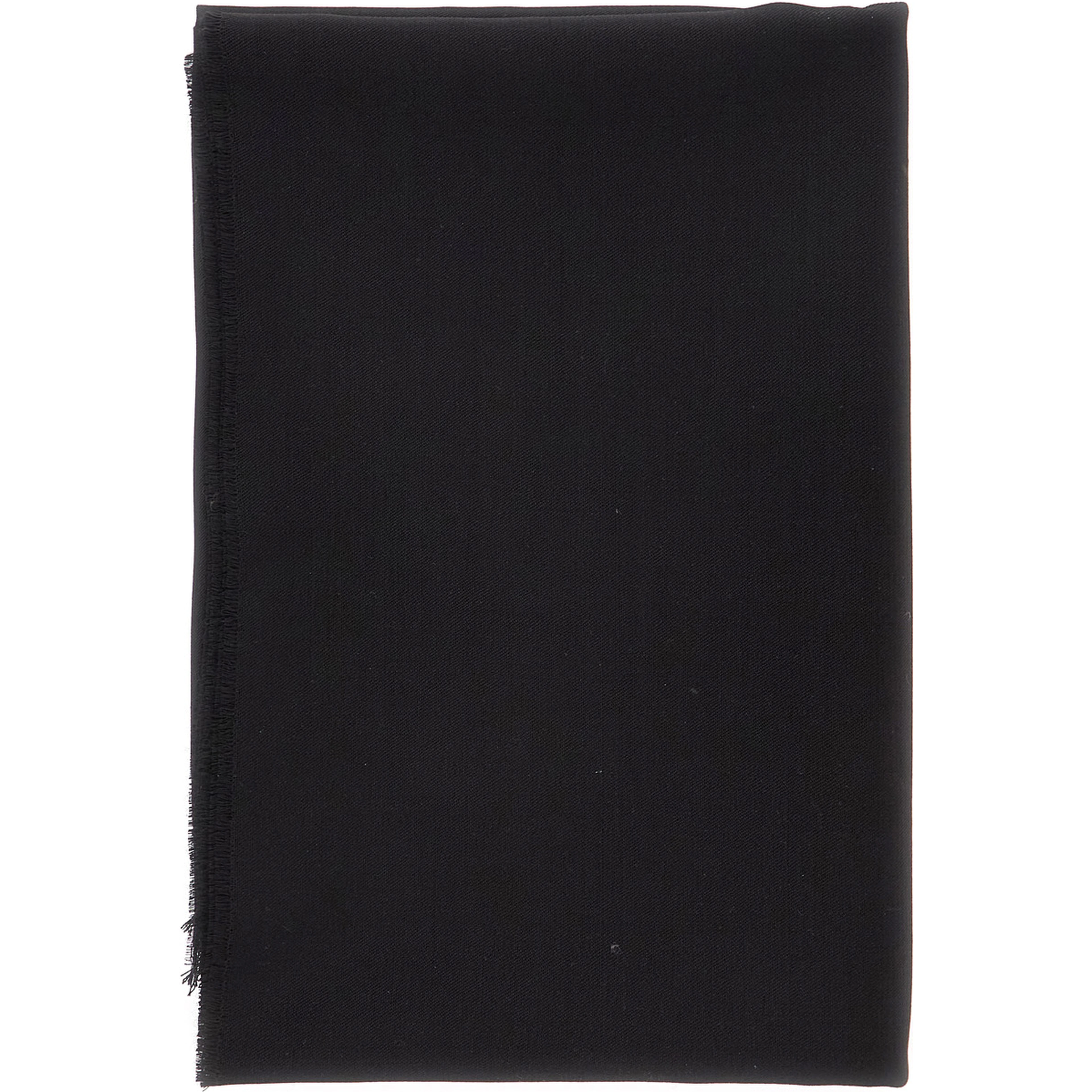 Black scarf with fringed edges in Lightweight wool for women