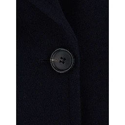 CAMILLA Coat with Notched Revers and Long Sleeves in Tech Fabric Blue Women