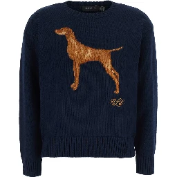 SWEATER-PULLOVER with round neck and long sleeves in Blue Women