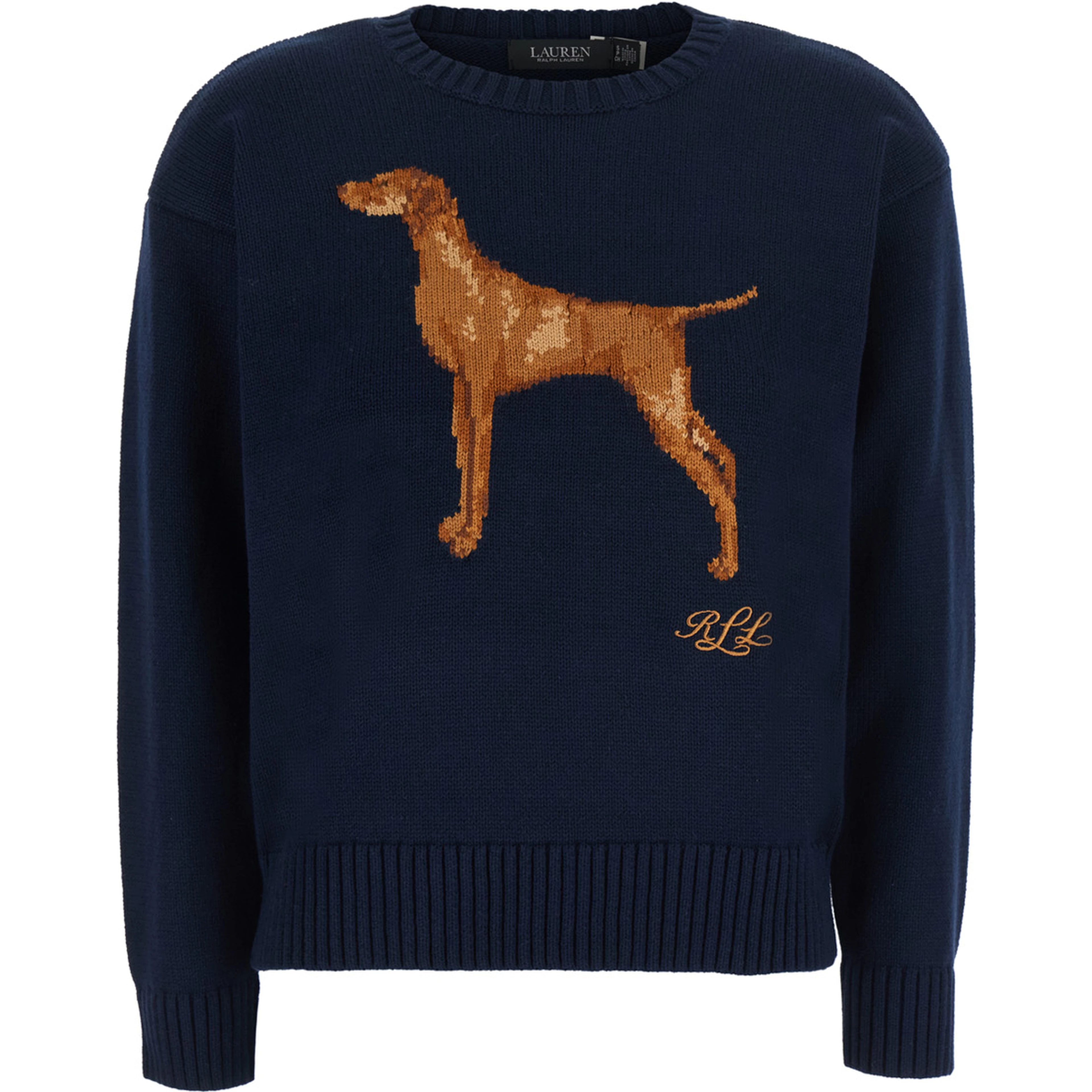 SWEATER-PULLOVER with round neck and long sleeves in Blue Women