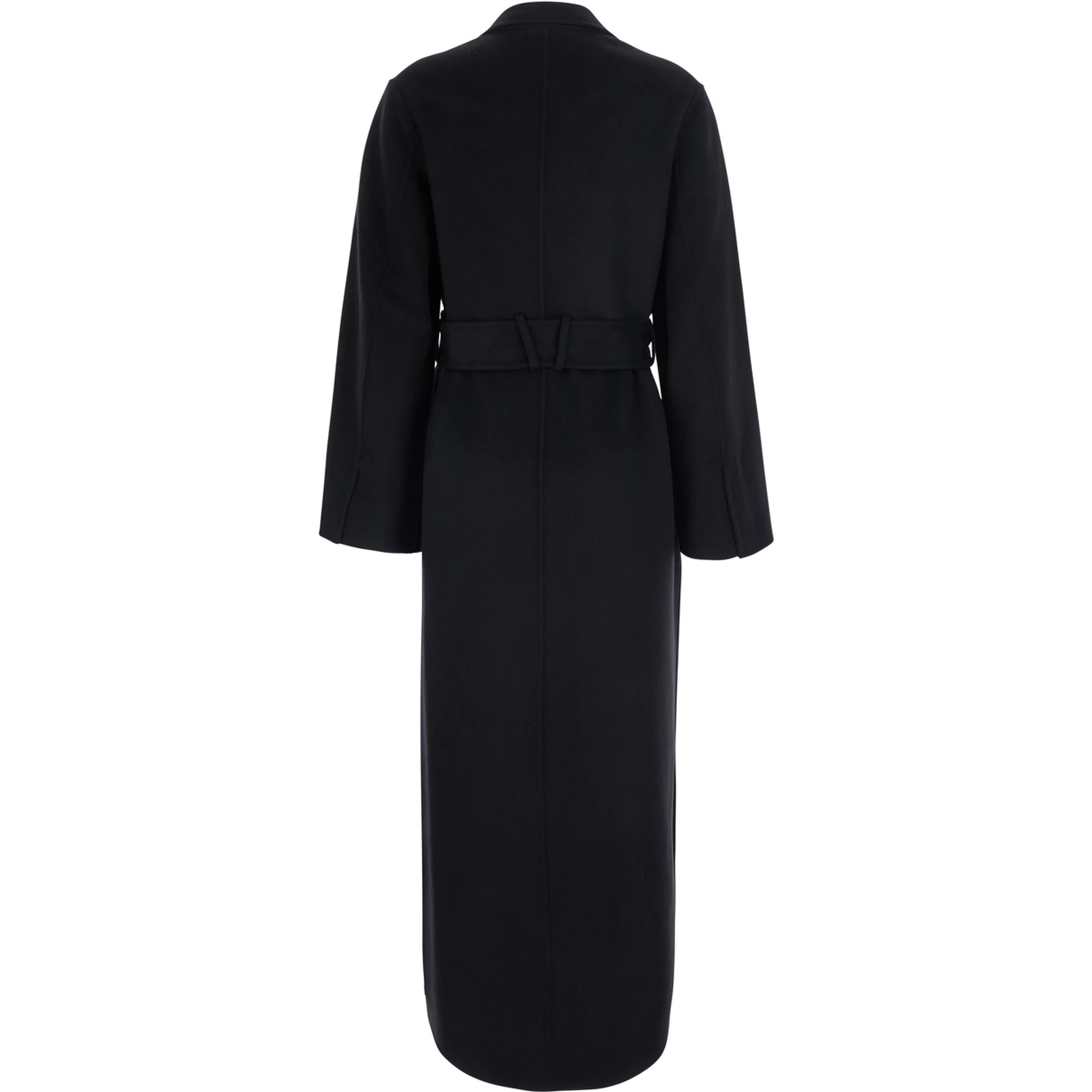 Celia Sue Black Coat with collar and long sleeves in wool for women
