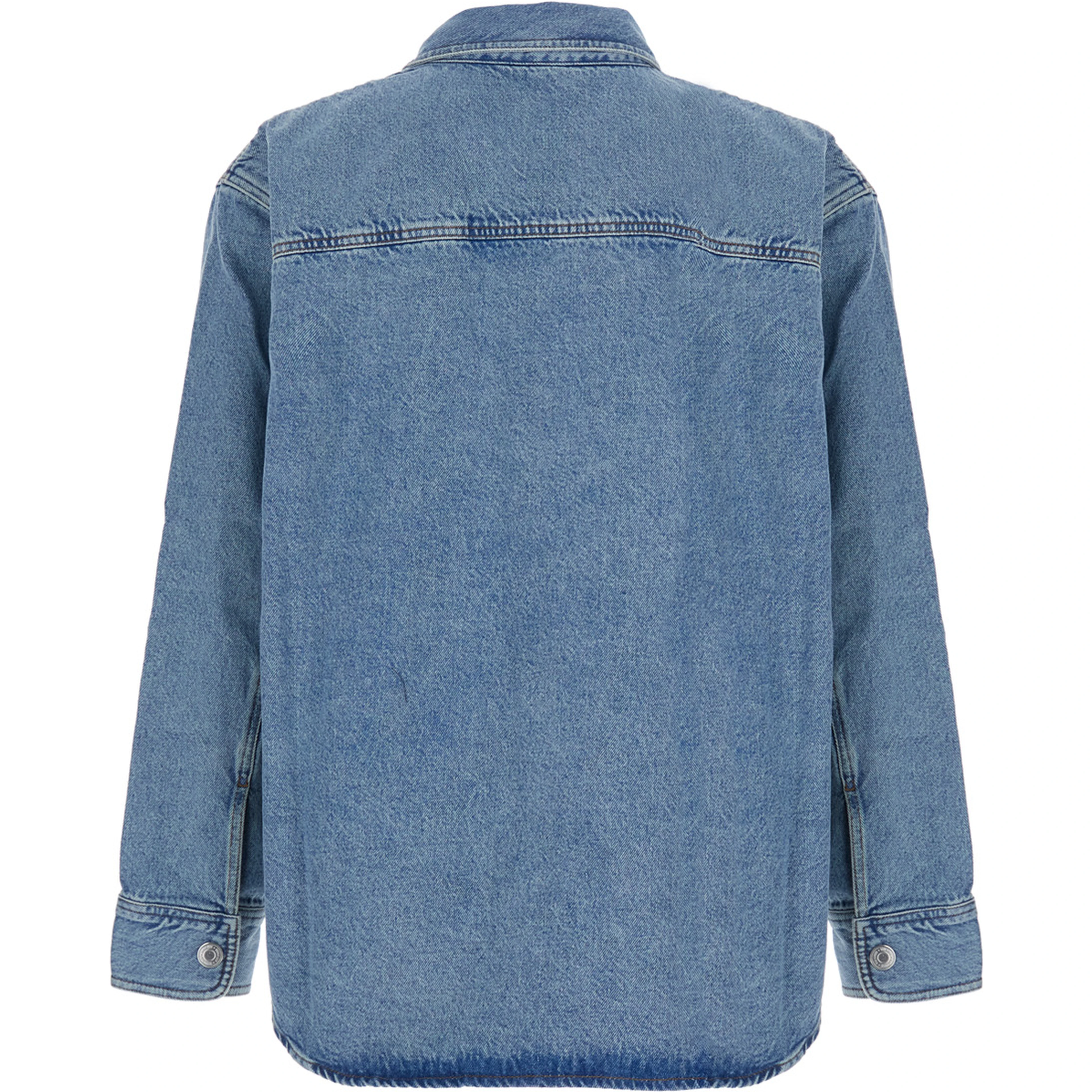 light blue Shirt with classic collar and tone-on-tone ADC embroidery on the front in cotton for men