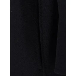 Celia Sue Black Coat with collar and long sleeves in wool for women