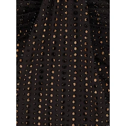 Brown Mini Dress with Sweetheart Neckline and All-Over Sequins in Tech Fabric for Women