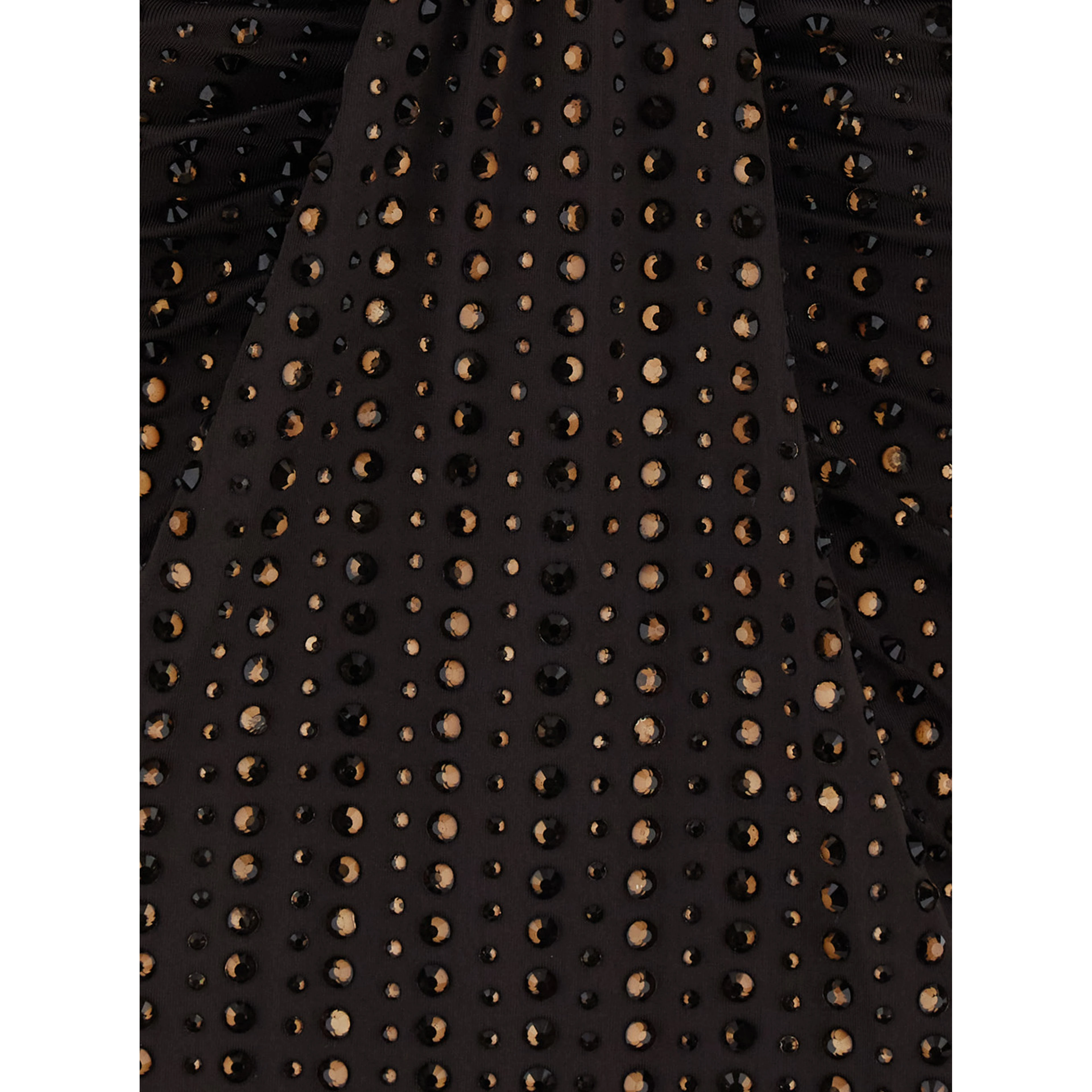 Brown Mini Dress with Sweetheart Neckline and All-Over Sequins in Tech Fabric for Women